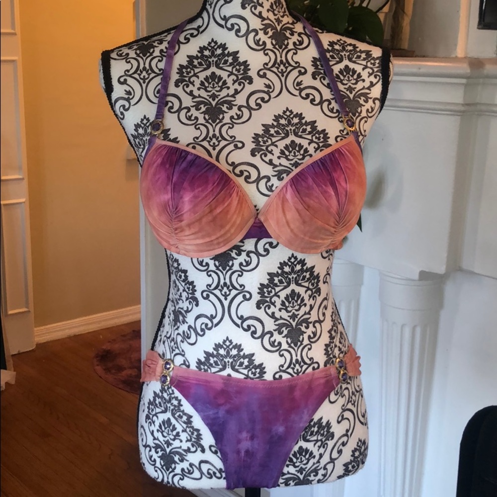 Dolcessa Tie-Dye bikini. Top Large, Bottoms Small.